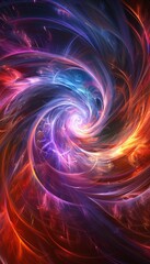 Dynamic abstract image of a swirling light vortex with glowing edges and energetic motion