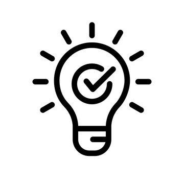 recommend clip art: Bulb checkmark black like quick tip line icon. Bulb icon expert, genius, idea, innovation, lamp, light bulb, mark, creative, positive, simplicity, smart, solution, strategy, think, tick, choice.