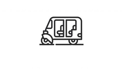 Animated rickshaw icon for a sustainable transportation campaign