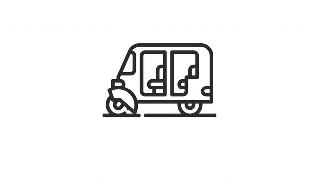 Animated rickshaw icon for a sustainable transportation campaign