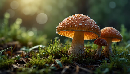 Fototapeta premium mushrooms in the forest