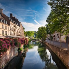 Obraz premium walkway in town, AI generated