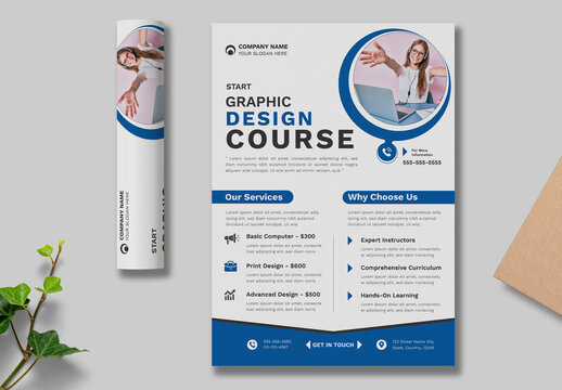 Online Course Flyer Template Layout