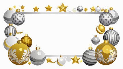 Elegant Gold and Silver Ornament Border. Perfect for: Christmas, New Year's, Winter parties
