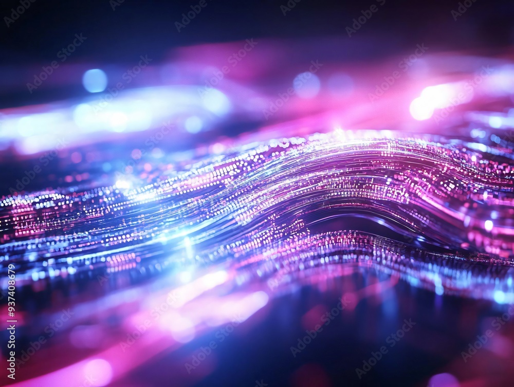 Poster abstract light waves in vibrant pink and blue hues create a dynamic and captivating background for t