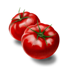 2 tomato isolated png ,on white background