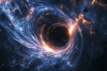 Black hole in space illustration created with Generative AI