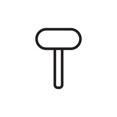 Hammer outline icon vector, tool equipment vector design illustration, isolated on white background. 