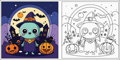 Halloween adults coloring book