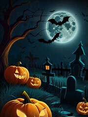 Fototapeta premium halloween background with pumpkin