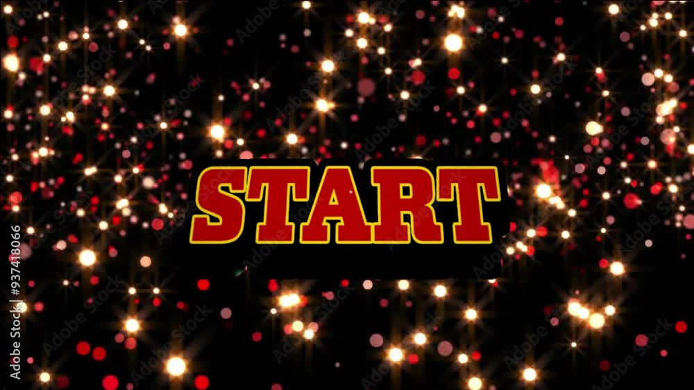Poster animating text over sparkling lights on dark background