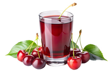 Fresh Cherry Juice Splash Isolated on White