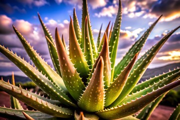 Fototapeta premium Aloe Vera Candle with Dried Flowers