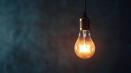 Illuminating Idea A light bulb hanging from the ceiling casting a warm glow in a dark room symbolizing a breakthrough moment of creativity innovation and problem solving