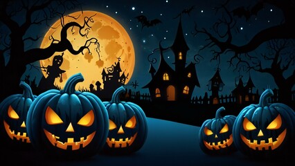 halloween background with pumpkin