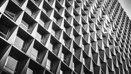 Abstract architectures minimalistic Background. Concrete and glass Building