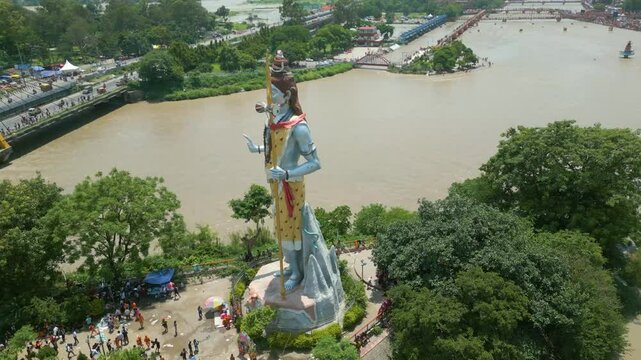 Haridwar Drone Video 4k HAR KI PAURI, Drone view of Har ki Pauri Haridwar, Haridwar video, Mata Mansh Devi, Shiv Statue