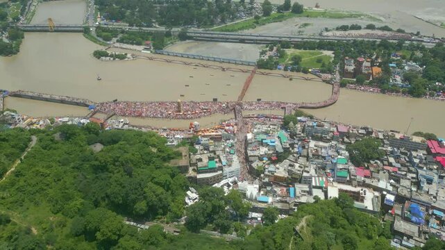Haridwar Drone Video 4k HAR KI PAURI, Drone view of Har ki Pauri Haridwar, Haridwar video, Mata Mansh Devi, Shiv Statue