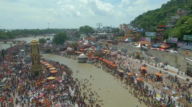 Haridwar Drone Video 4k HAR KI PAURI, Drone view of Har ki Pauri Haridwar, Haridwar video, Mata Mansh Devi, Shiv Statue