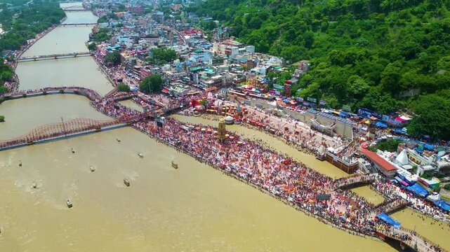 Haridwar Drone Video 4k HAR KI PAURI, Drone view of Har ki Pauri Haridwar, Haridwar video, Mata Mansh Devi, Shiv Statue