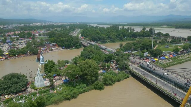 Haridwar Drone Video 4k HAR KI PAURI, Drone view of Har ki Pauri Haridwar, Haridwar video, Mata Mansh Devi, Shiv Statue