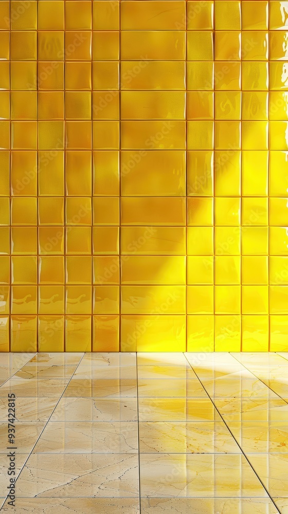 Canvas Prints bright yellow tiled wall