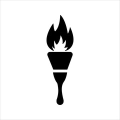 torch fire icon Vector icon set. Eiffel tower olympic torch, olympic flame icon.