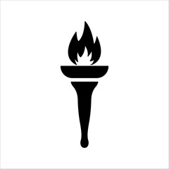 torch fire icon Vector icon set. Eiffel tower olympic torch, olympic flame icon.