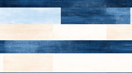 Serene Coastal Stripes: Abstract watercolor Seamless Pattern in blue, white, and beige evokes a sense of tranquility and seaside charm. 