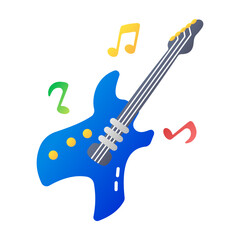 A flat style icon of bass guitar 