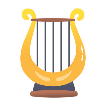 A flat style icon of lyre 
