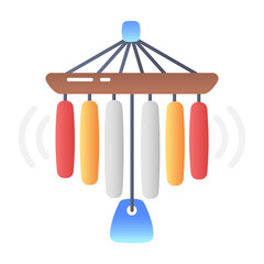 Chimes icon in flat style 