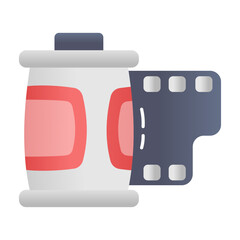 Camera roll icon in flat style 