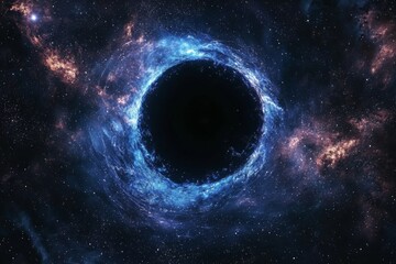 Black hole in space illustration created with Generative AI