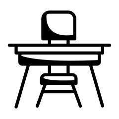 Sketchy icon of school desk and chair 
