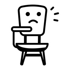 Doodle style icon of school chair 