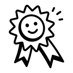 Sketchy icon of ribbon badge 