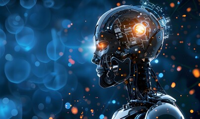 Fototapeta premium Thinking robot. 