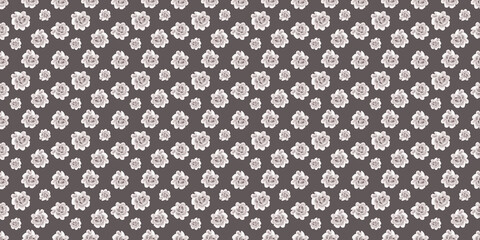 Seamless pattern with gray flowers