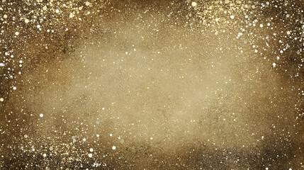 Fototapeta premium A vintage-inspired background where golden glitter is lightly dusted over a faded, sepia-toned surface