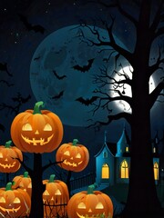 Fototapeta premium halloween background with pumpkin