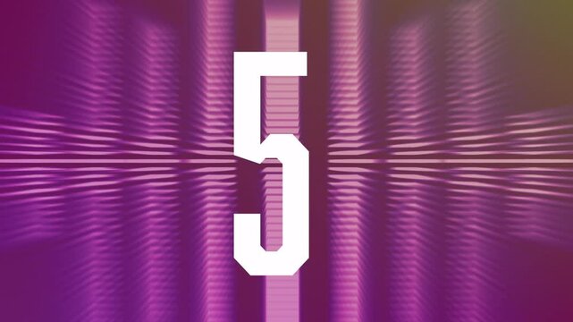 Numbers animating over purple and pink abstract background