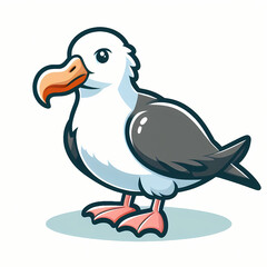 Obraz premium Illustration of an albatross in vector format against a serene white background