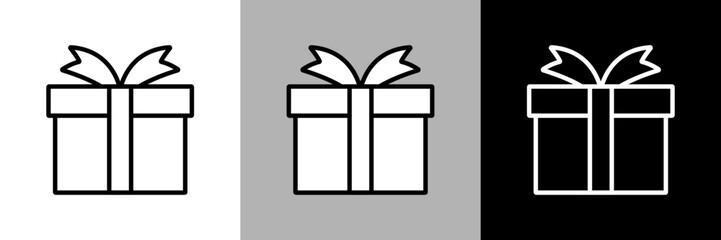 シンプルな線画のプレゼントのベクターアイコン