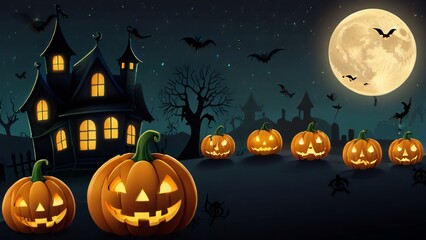 halloween background with pumpkin