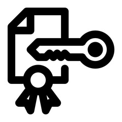 Obraz premium certificate authority, certification authority, certification, authority, key, validation outline icon