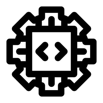 opcode, programming, processor, computing, operations, code outline icon