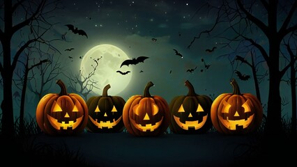 halloween background with pumpkin