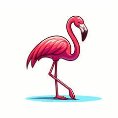 Elegant Flamingo in Tropical Setting for Summer Art