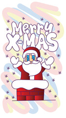 doodle pop art christmas background vector design